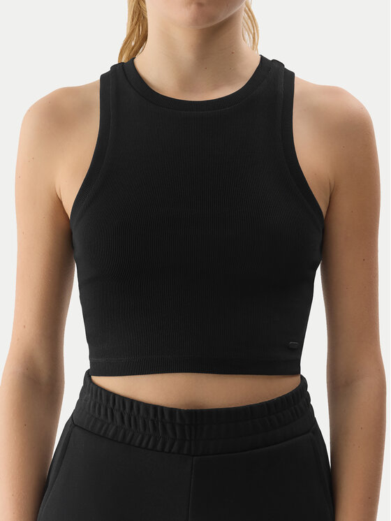 4F 4F Top 4FWSS24TSLEF066 Čierna Slim Fit