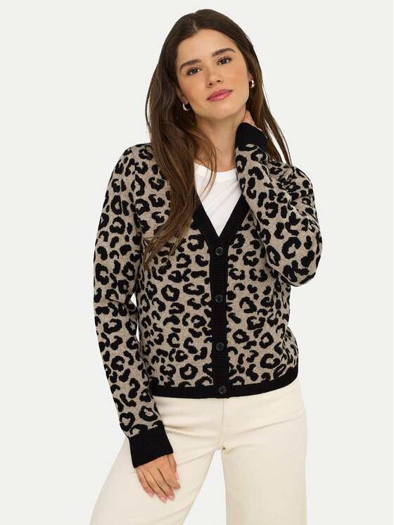 ONLY ONLY Pletena jopica Leo 15349819 Rjava Regular Fit