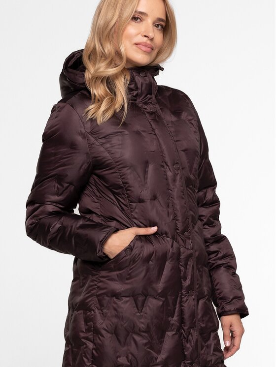 Perso Perso Kurtka damska BLH252020F Brązowy Regular Fit