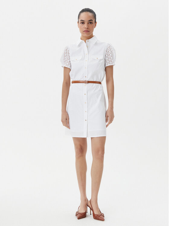 Fracomina Fracomina Сукня-сорочка FR25SD1009W682V8 Білий Slim Fit