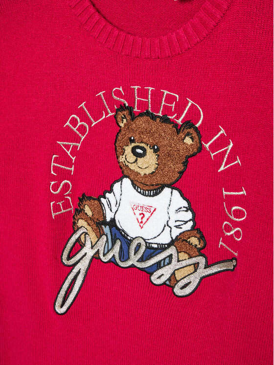 Guess Guess Pletena obleka J4BK12 Z3GS0 Rdeča Comfort Fit