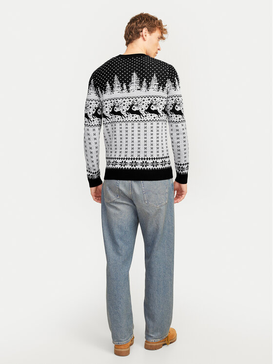 Jack&Jones Jack&Jones Пуловер Xmas Gabriel 12266118 Сив Regular Fit