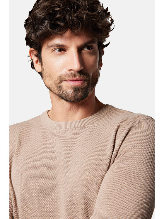 Lancerto Lancerto Sweter Clive SW073223000096 Beżowy Regular Fit
