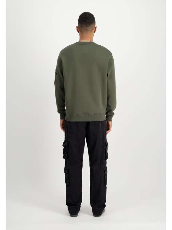 Alpha Industries Alpha Industries Bluza Satin Logo Sweatshirt Zielony Regular Fit