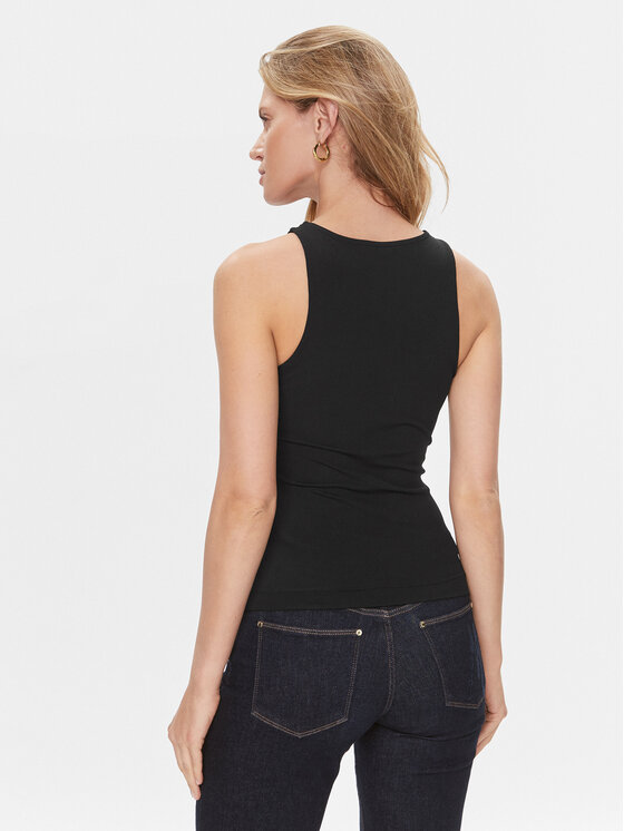Guess Guess Τοπ W4RP43 KAZH2 Μαύρο Slim Fit
