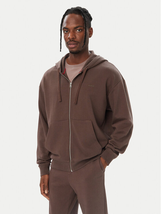 HUGO HUGO Pluus Dapozip 50548651 Tumepruun Relaxed Fit