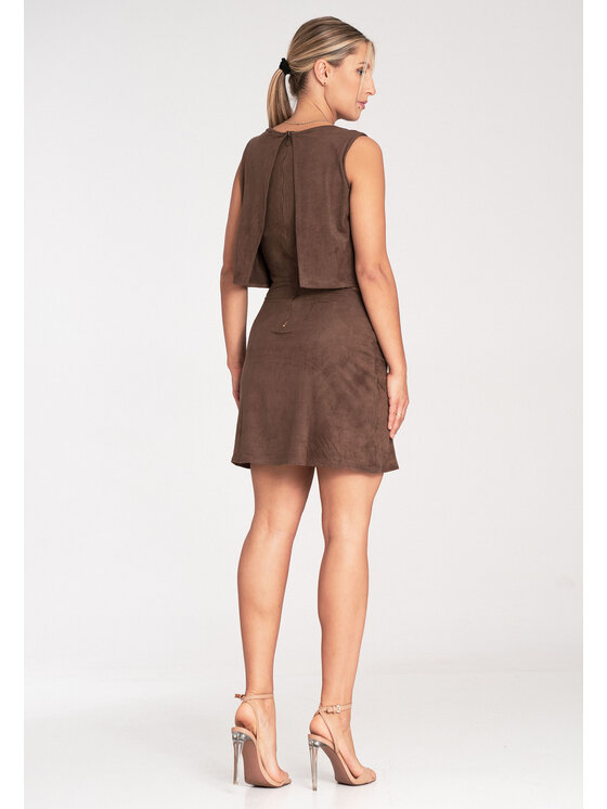 FIGL FIGL Vestito da giorno M1060 Marrone Fitted Fit
