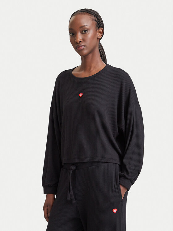 HUGO HUGO Särkpluus Heart 50566668 Must Relaxed Fit