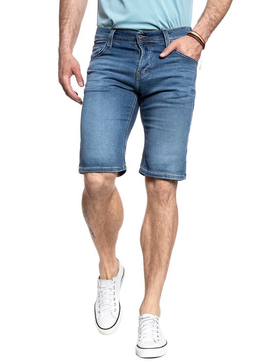 Mustang Mustang Pantaloncini di jeans CHICAGO SHORT Blu Slim Fit