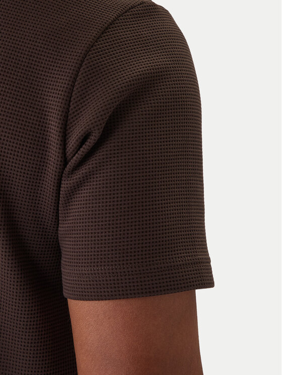 adidas adidas T-Shirt Trefoil Essentials Waffle KE1136 Brązowy Regular Fit