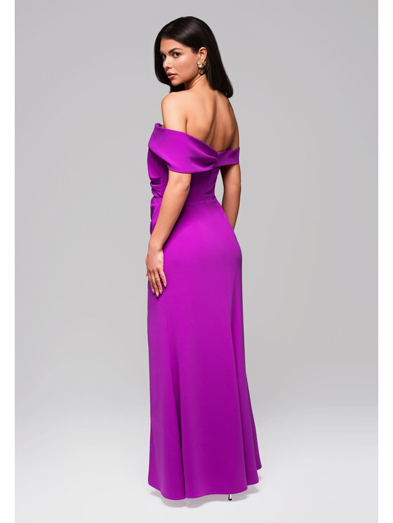 Ombre Ombre Sukienka wieczorowa LA-OM-DLR232 Fioletowy Regular Fit