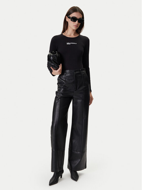 Karl Lagerfeld Jeans Karl Lagerfeld Jeans Боди A4W17017 Черен Slim Fit