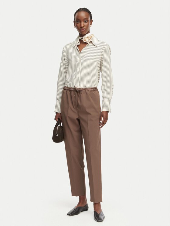 Marella Marella Pantaloni di tessuto Teso 2613131075 Marrone Regular Fit