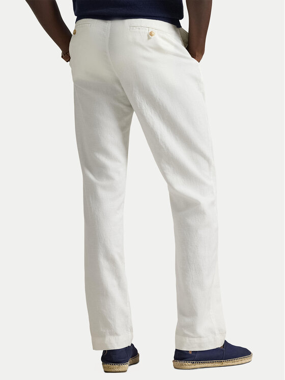 Polo Ralph Lauren Polo Ralph Lauren Kalhoty z materiálu 710A13235004 Bílá Classic Fit
