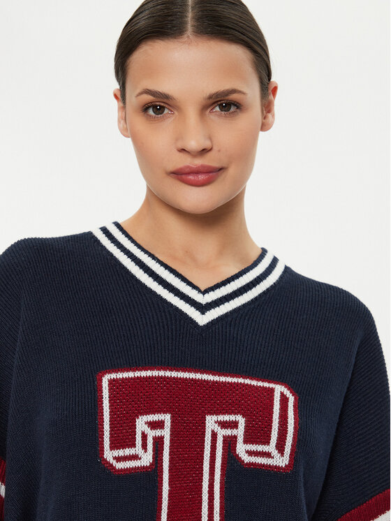 Tommy Jeans Tommy Jeans Pullover Letterman DW0DW18519 Dunkelblau Oversize