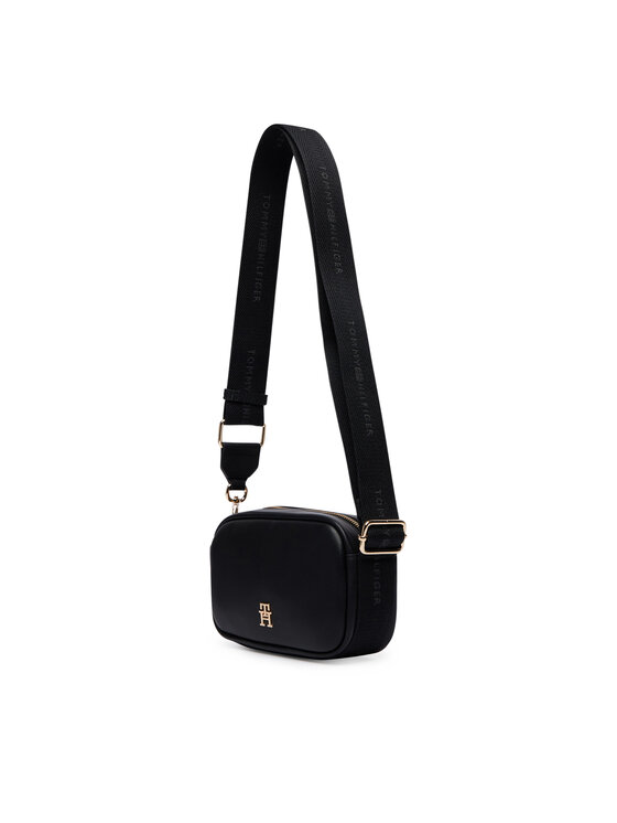 Tommy Hilfiger Tommy Hilfiger Ročna torba Th Logotape Camera Bag AW0AW18741 Črna