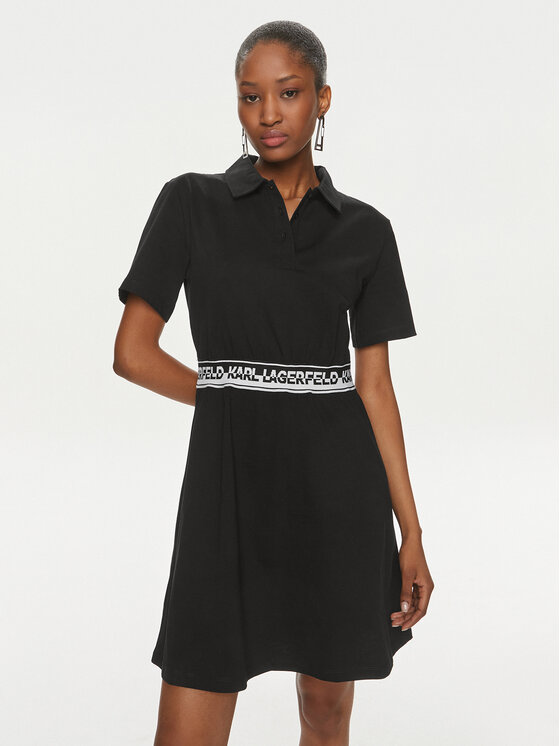 KARL LAGERFELD KARL LAGERFELD Haljina za svaki dan 241W1350 Crna Regular Fit