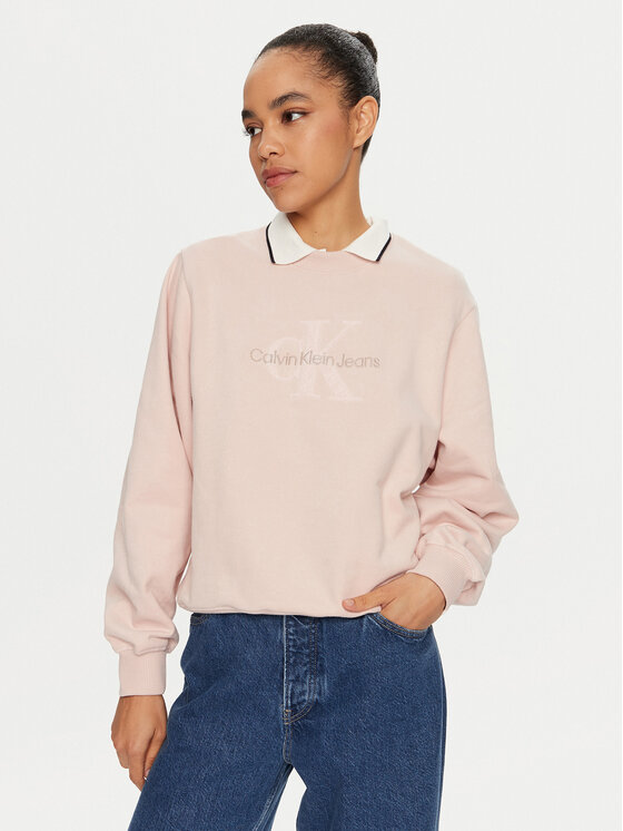 Calvin Klein Jeans Mikina Chenille J20J224652 Ružová Regular Fit