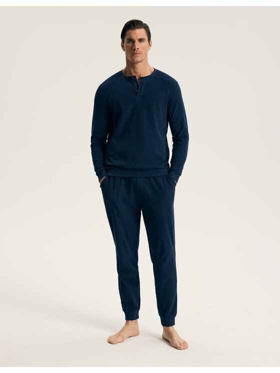 Esotiq Esotiq Piżama 44048 Granatowy Regular Fit