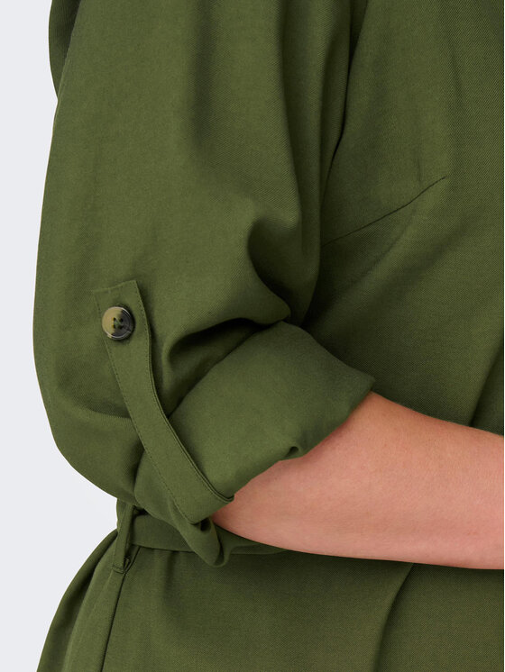 ONLY Carmakoma ONLY Carmakoma Рокля тип риза 15285282 Зелен Regular Fit