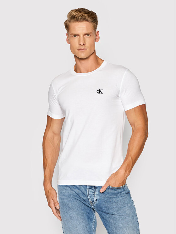 T-Shirt J30J314544 Essential Klein Tee Jeans Shirt Calvin Weiß Slim Fit