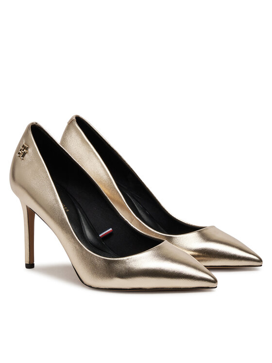Tommy Hilfiger Tommy Hilfiger Pantofi cu toc subțire FW0FW08156 Auriu