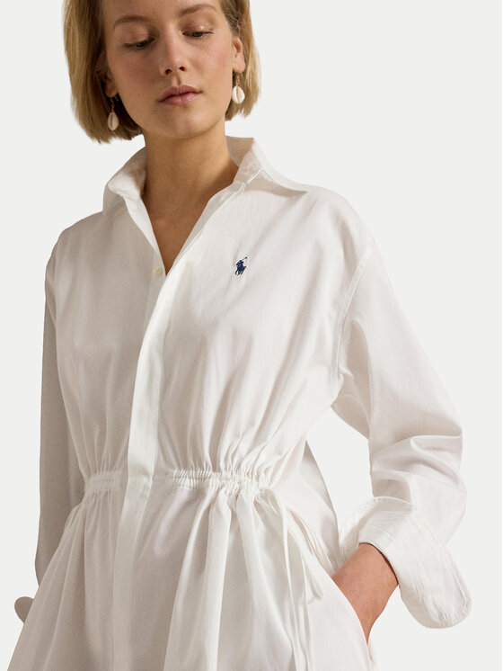 Polo Ralph Lauren Polo Ralph Lauren Srajčna obleka 211B19986003 Bela Relaxed Fit