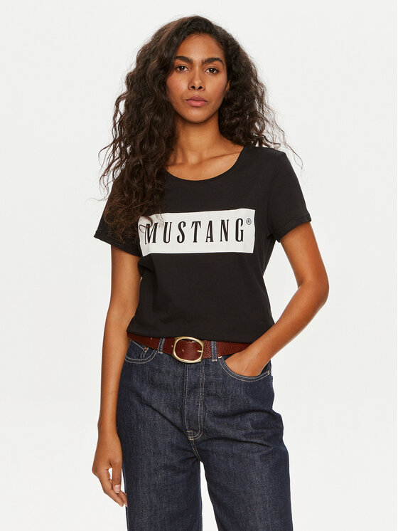 Mustang Mustang T-Shirt Alma 1013932 Černá Regular Fit