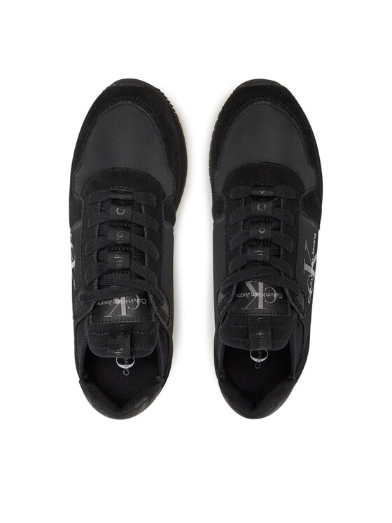 Calvin Klein Jeans Calvin Klein Jeans Laisvalaikio batai Runner Sock Laceup Ny-Lth Wn YW0YW00840 Juoda