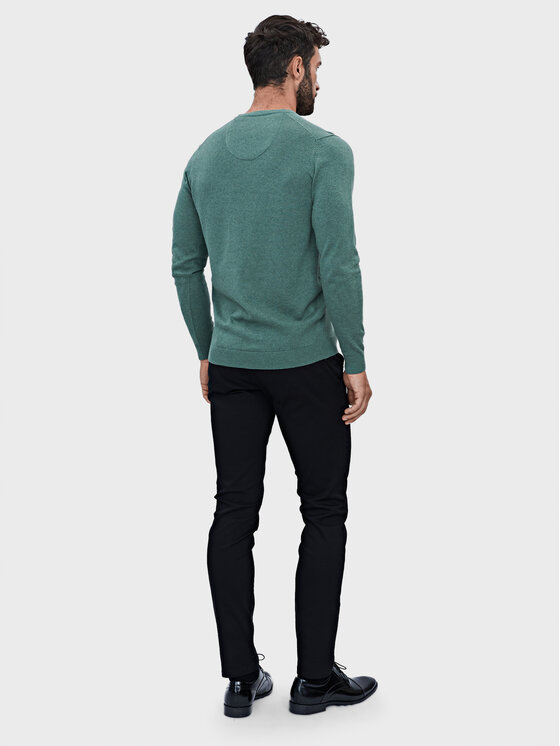 Evenemen Evenemen Sweter V-NECK GREEN Zielony Slim Fit