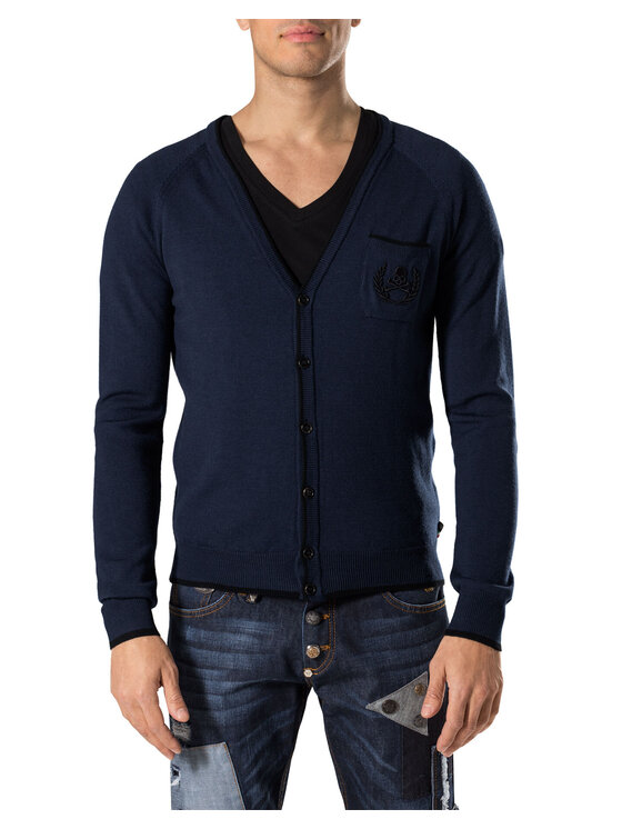 PHILIPP PLEIN PHILIPP PLEIN Kardigán 30780 Modrá Regular Fit
