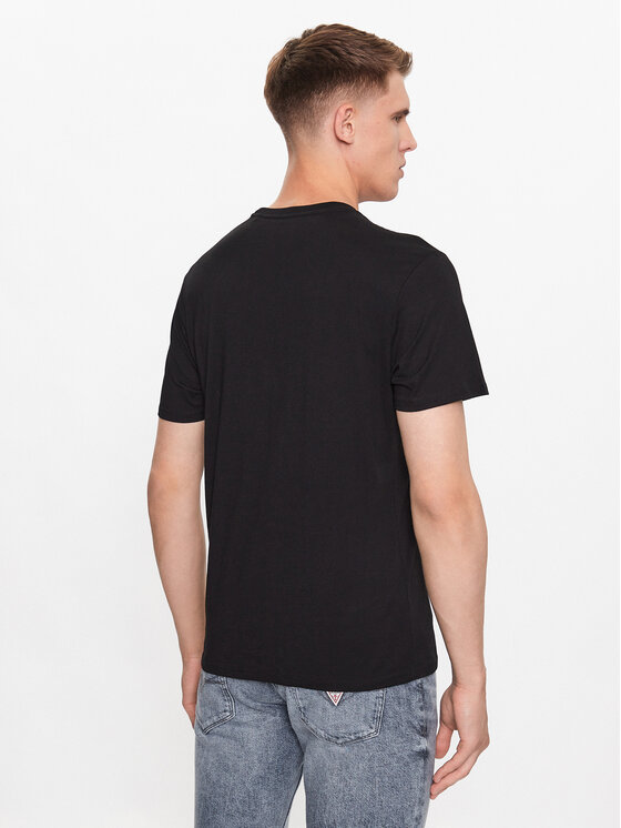 Guess Guess Tričko M3YI90 K9RM1 Čierna Slim Fit