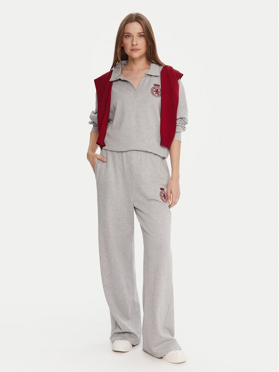 Tommy Hilfiger Tommy Hilfiger Teplákové kalhoty UW0UW06081 Šedá Wide Leg