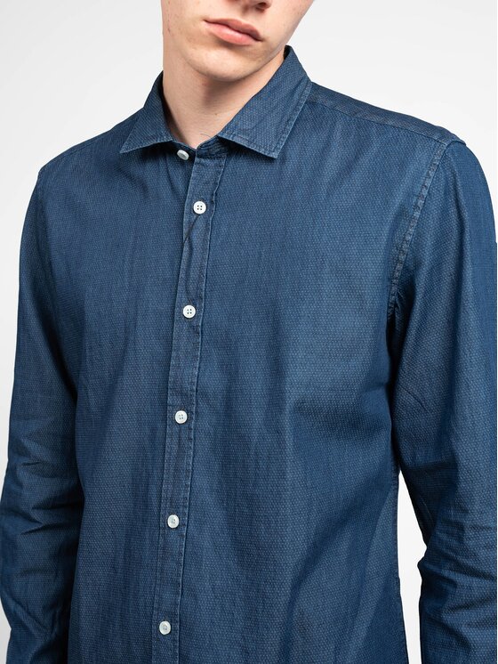 Antony Morato Antony Morato Πουκάμισο MMSL00520 FA400019 Μπλε Regular Fit