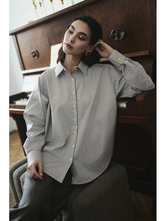 Entelier Entelier Koszula oversize Classic Brązowy Oversize