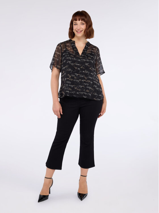 Fiorella Rubino Fiorella Rubino Bluzka 2006T002380N0Z3 Czarny Regular Fit