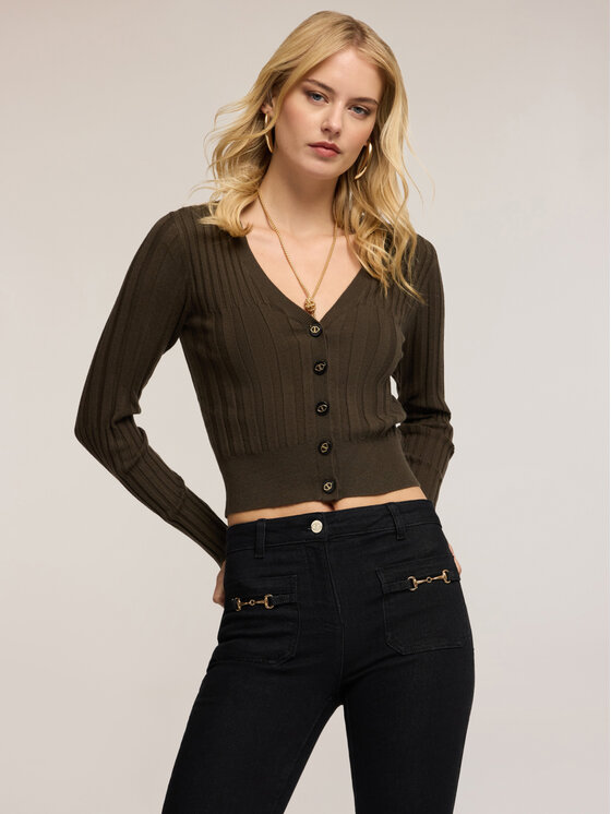 Motivi Motivi Cardigan M446W003544N035 Verde Slim Fit