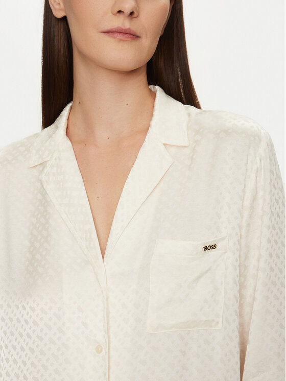 BOSS BOSS Nočna srajca 50535756 Bela Regular Fit
