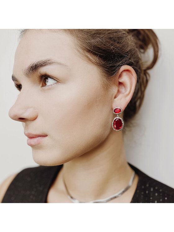 Manoki Manoki Kolczyki KA244SR Czerwony