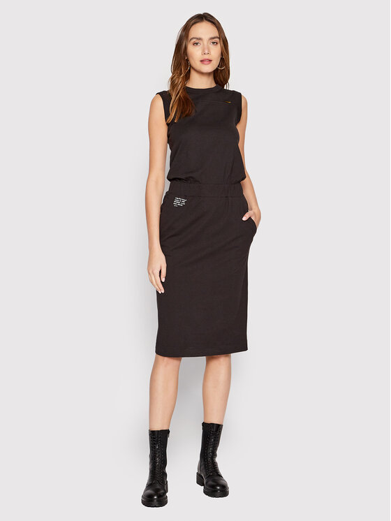 G-Star Raw G-Star Raw Trikotažinė suknelė Elasticated Waist D21292-B771-6484 Juoda Regular Fit