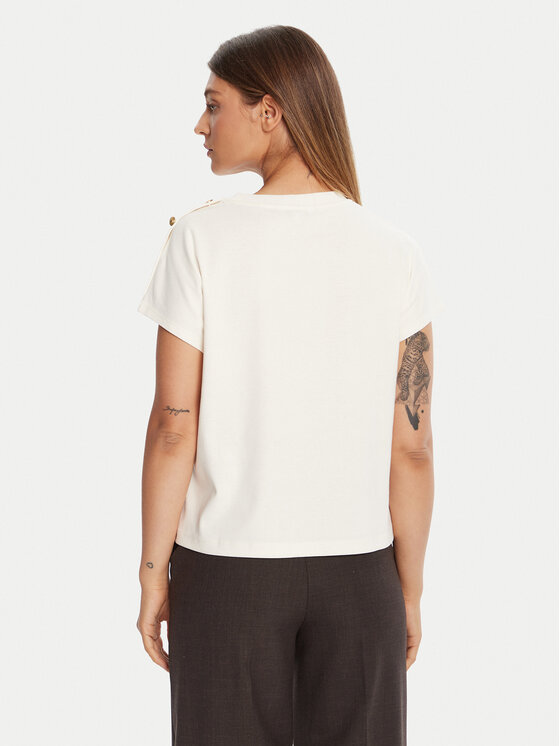 Tommy Hilfiger Tommy Hilfiger Marškinėliai Gold Button WW0WW47455 Écru Regular Fit