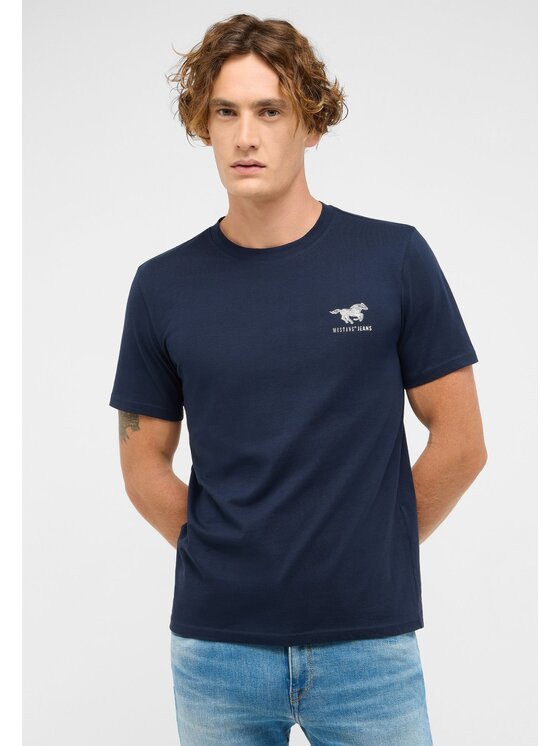 Mustang Mustang T-Shirt Style Austin Granatowy Regular Fit
