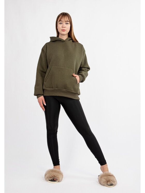 DKaren Sport DKaren Sport Komplet bluza i spodnie materiałowe DK-K-B10 Khaki Classic Fit