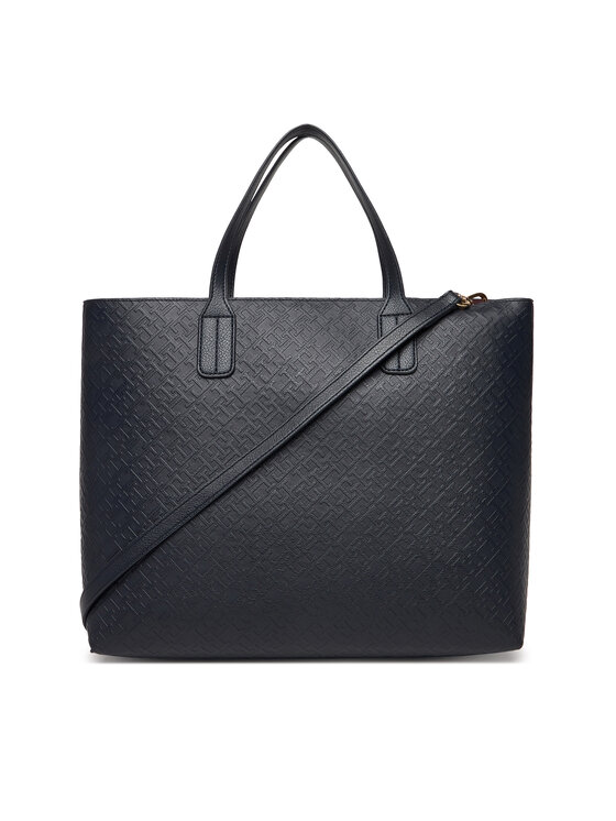 Tommy Hilfiger Tommy Hilfiger Geantă Th Icon Satchel Mono AW0AW18123 Bleumarin
