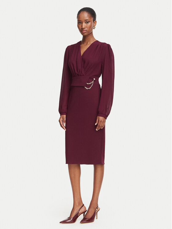 Rinascimento Rinascimento Coctailkleid CFC0130446003 Dunkelrot Slim Fit