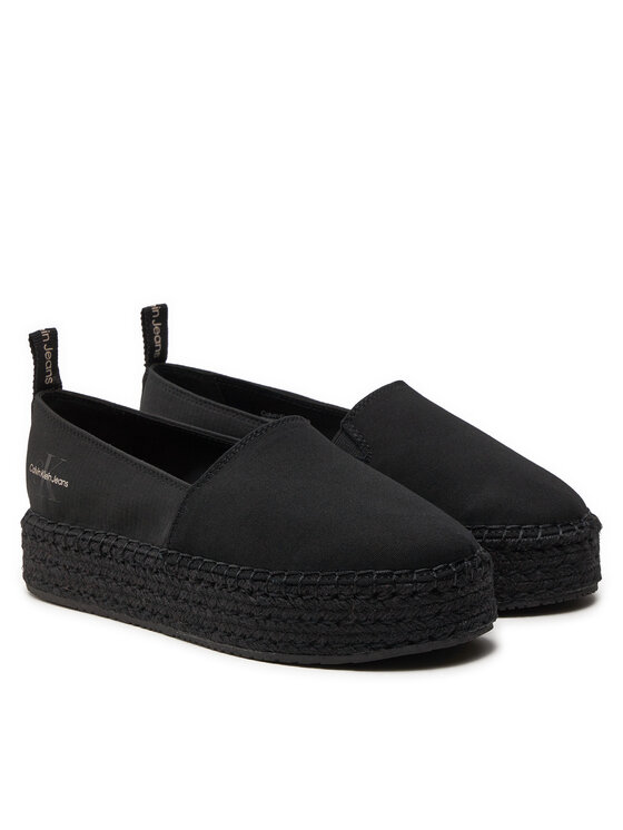 Calvin Klein Jeans Calvin Klein Jeans Espadrile Platform Espadrille Mix Ml Mtl YW0YW01622 Negru