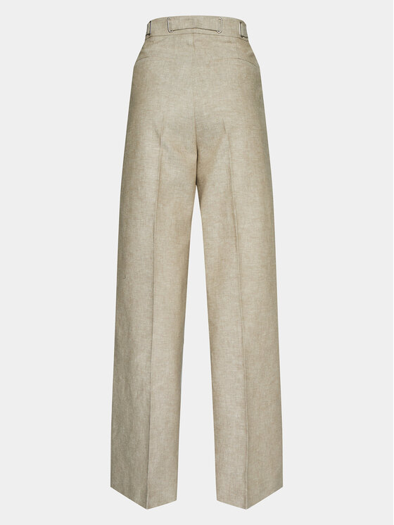 Remain Remain Kalhoty z materiálu 5003161246 Béžová Straight Fit