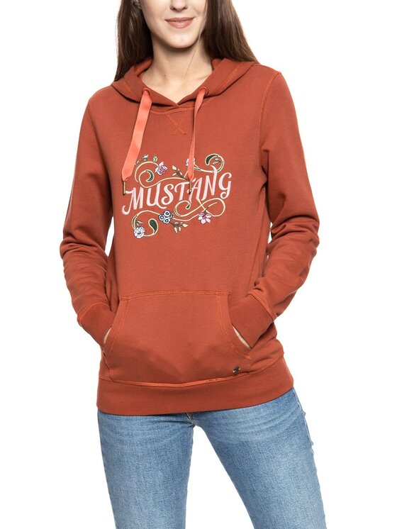 Mustang Mustang Felpa BELLA H EMBROIDERY Arancione Regular Fit