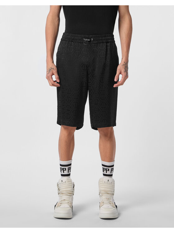 PHILIPP PLEIN PHILIPP PLEIN Szorty materiałowe 25459 Czarny Regular Fit