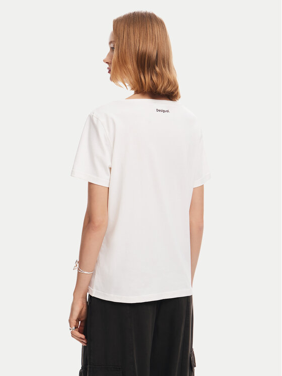Desigual Desigual T-shirt Vini 24WWTK41 Bianco Regular Fit